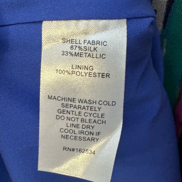 Emily McCarthy Pleated Midi Skirt Tinsel Fabric Sparkle‎ High Waisted Silk Blend - Picture 5 of 5